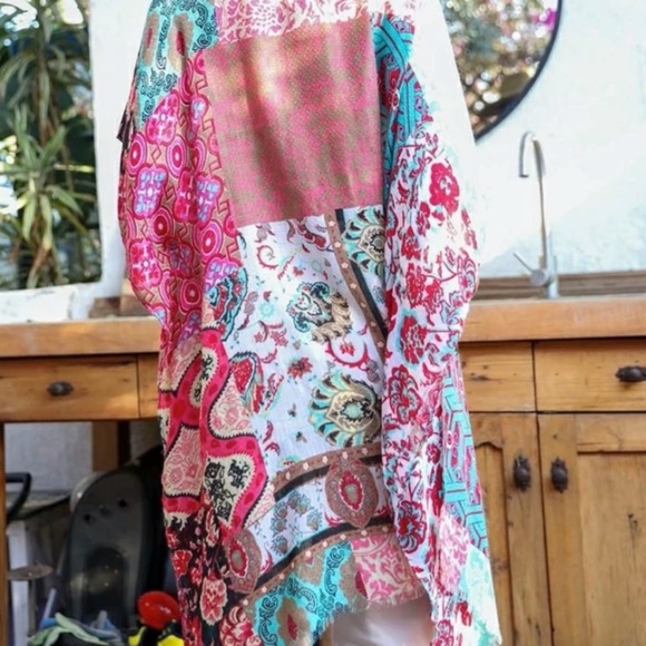 Boho Print Lightweight Kimono |Mint - Picture 4 of 4